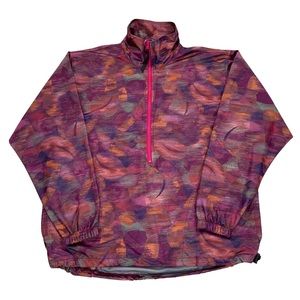 Vintage Moving Comfort Fit For Women’s Colorful Half Zip Windbreaker Jacket Sz M